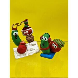 Vintage Hallmark Veggie Tales Christmas Ornaments From 2002. Loose.